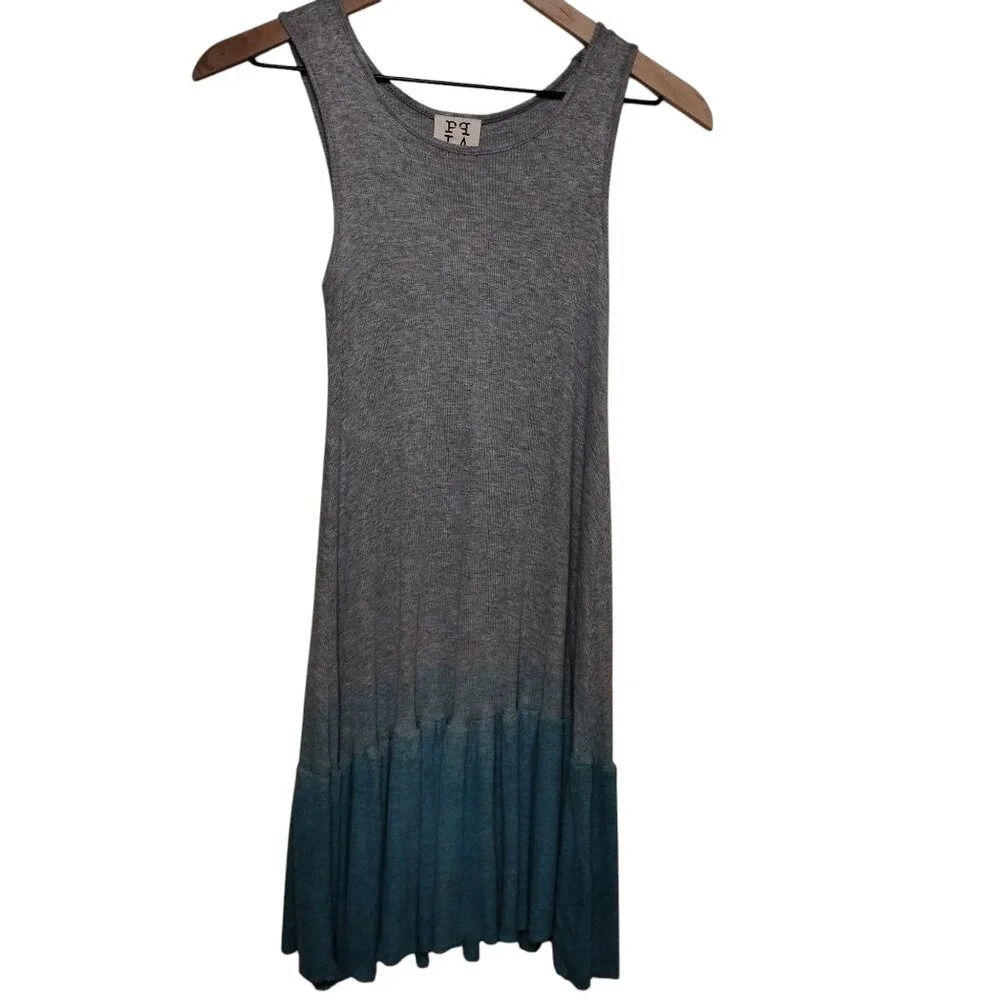PPLA Gray and Turquoise Splash Dress Jade, Girl Small